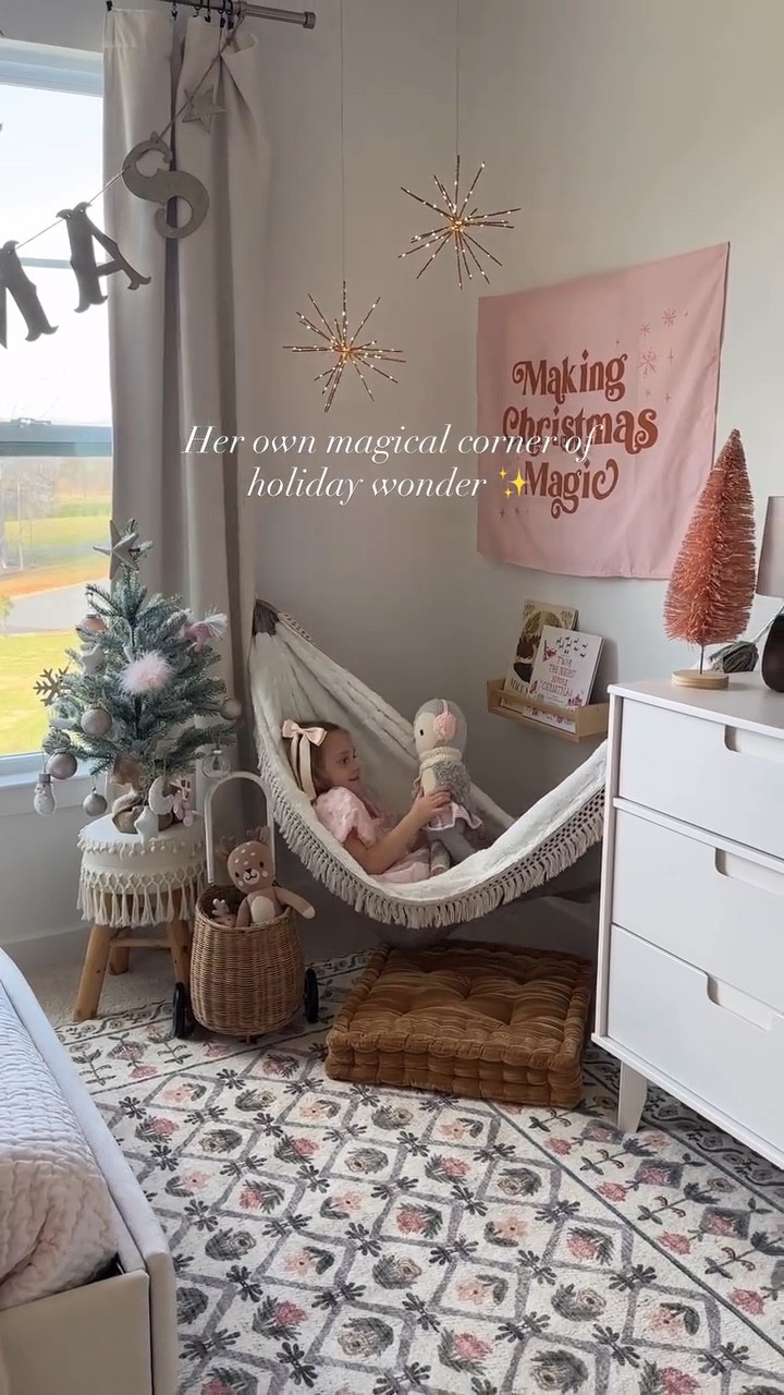 The most magical little holiday corner for my sweet Weslee Jane ✨ She is the luckiest! 

Hammock is from Splendipity Hammocks! Use code EMILY10 to save!

#LTKGiftGuide #LTKHoliday