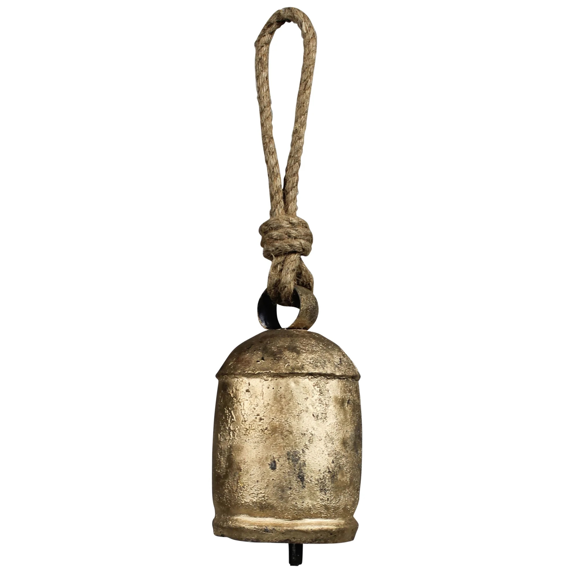 Brass Chauk Bell with Rope Hanger, Medium | Philomena and Co.