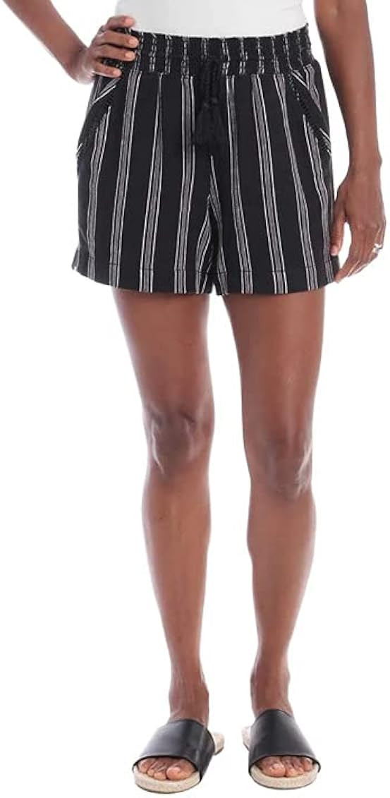 Briggs New York Women's Linen Blend Pull-On Summer Shorts with Pockets and Drawstring | Amazon (US)