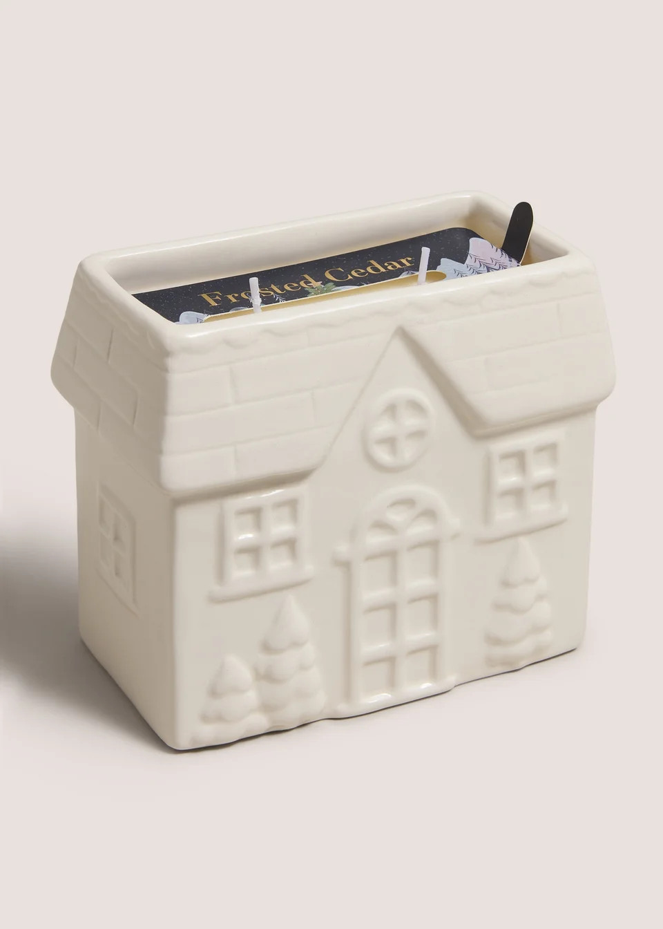 House Frosted Cedar Shaped Candle | Matalan (UK)