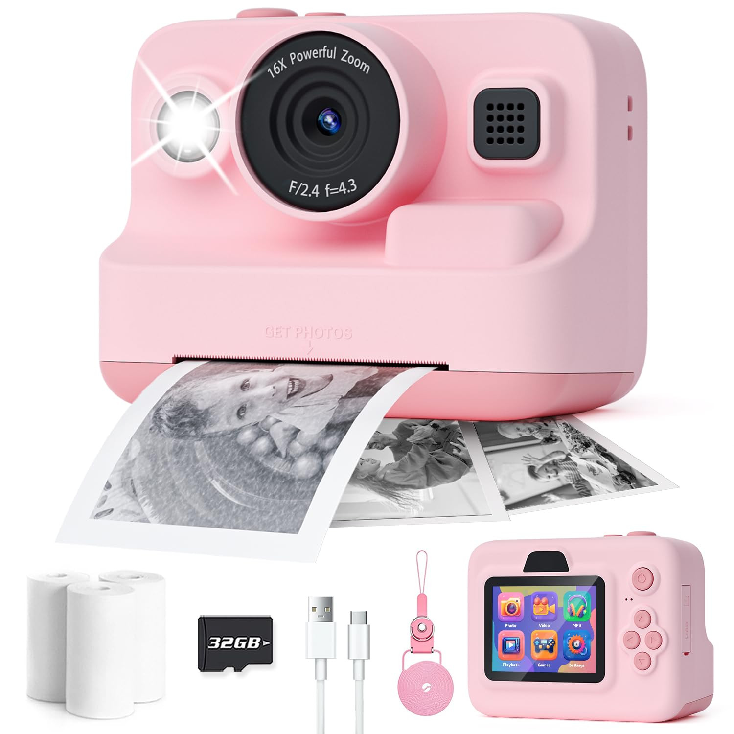 Kids Camera Instant Print,1080P Kids Instant Cameras That Print Photos,Christmas Birthday Gifts f... | Amazon (US)
