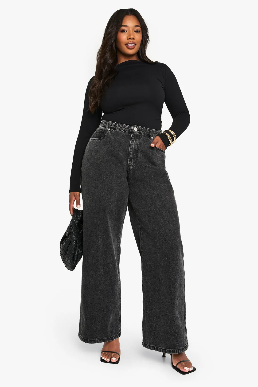Plus Cotton Ruched Side Asymmetric Hem Long Sleeve Top | boohoo (US & Canada)