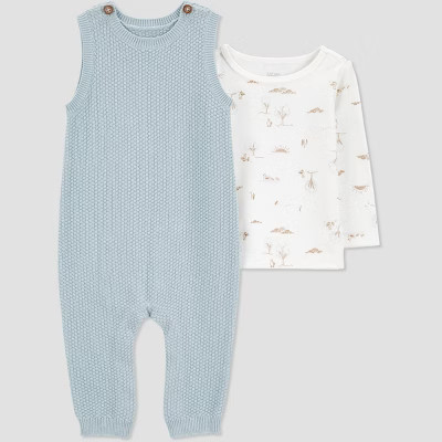 Carter's Just One You®️ Baby Boys' Cable Knit Undershirt & Bottom Set - Blue 3M | Target