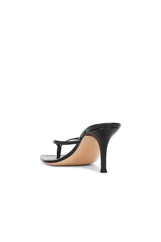 Gianvito Rossi Ribbon Thong Sandal in Patent Black | FWRD | FWRD 