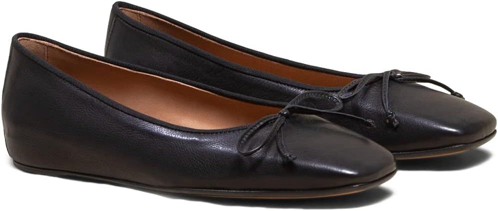 Women Flats Shoes Bow Square Closed Toe Ballet Flats Slip On Flat Shoe Metallic Matte Patent Leat... | Amazon (US)