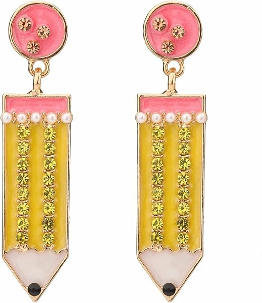 Funny Pencil Teacher Drop Dangle Earrings for Women Teachers Appreciation Back to School Graduati... | Amazon (US)