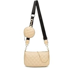 Herald Quilted Small Crossbody Bag for Women, Trendy Design Shoulder Side Handbag Clutch with Coi... | Amazon (US)