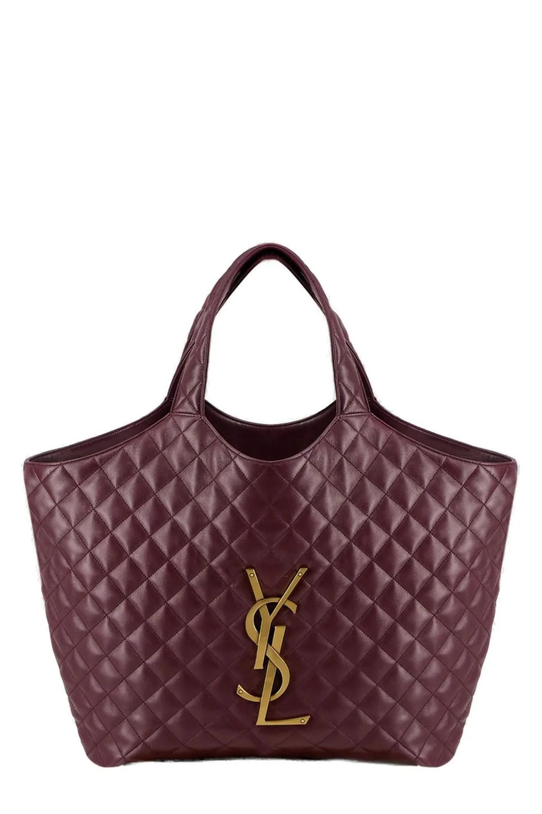 Saint Laurent Icare Logo Plaque Quilted Tote Bag | Cettire Global
