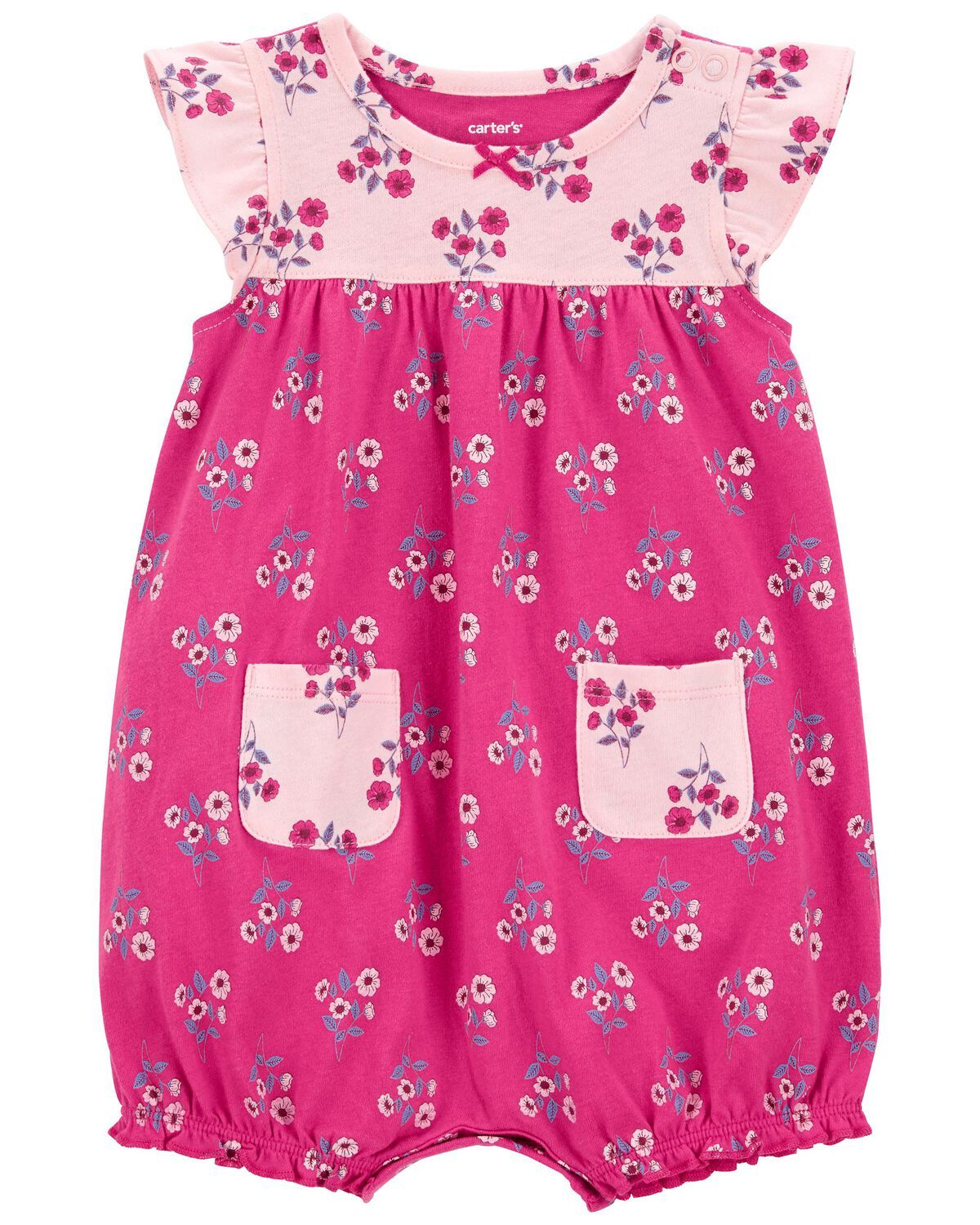 Pink Baby Floral Jersey Romper | carters.com | Carter's