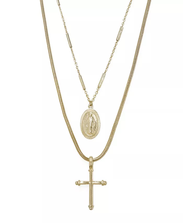 Like a Prayer Layered Cross and Coin Necklace | Macy's