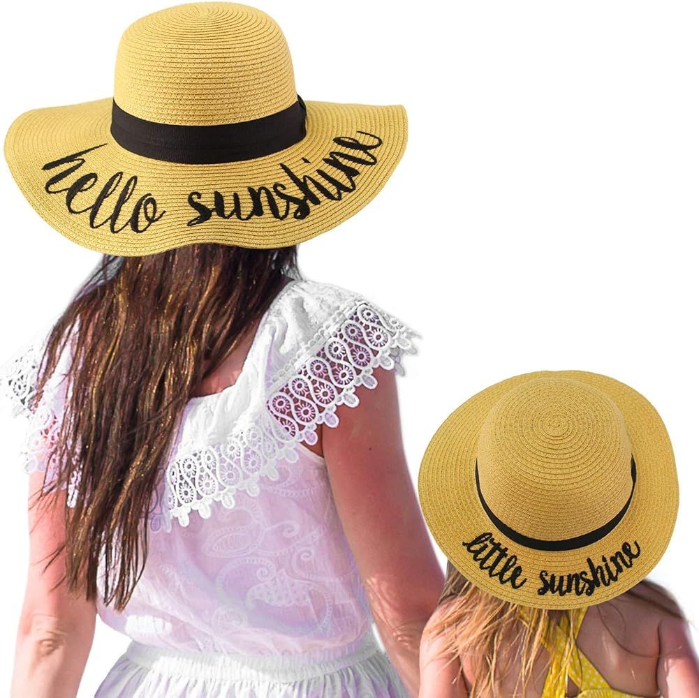 C.C Womens Mommy and Me Girls Sayings Summer Beach Pool Floppy Dress Sun Hat | Amazon (US)