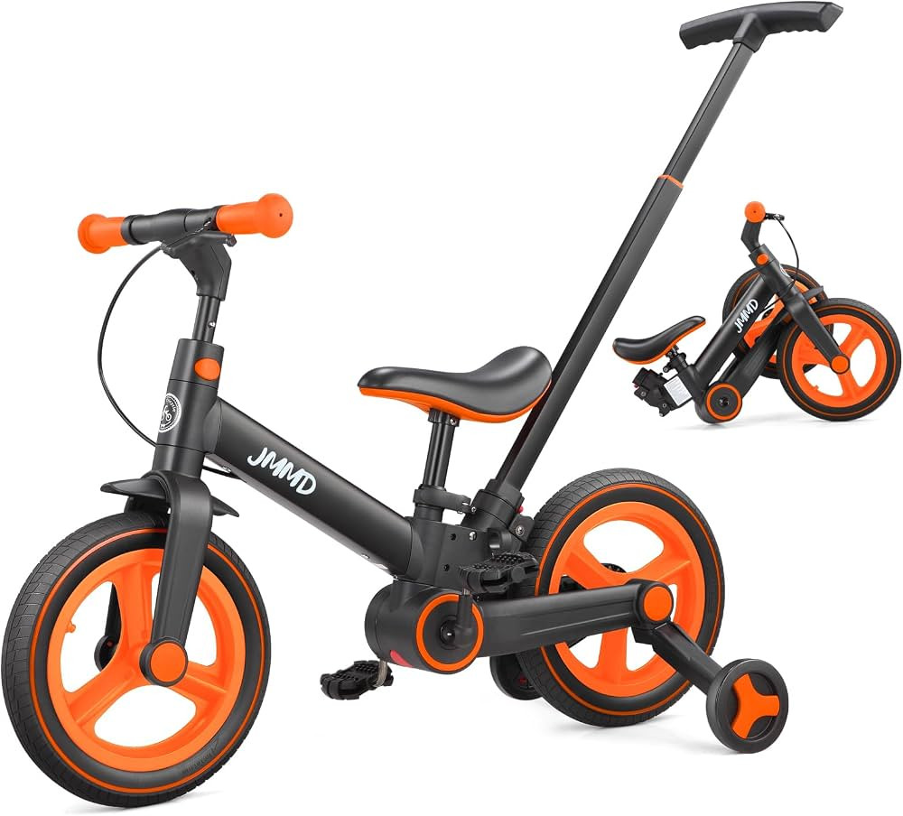JMMD 6 in 1 Toddler Bike with Push Handle for Kids 18-60 Months, 12" Foldable Balance Bike with T... | Amazon (US)