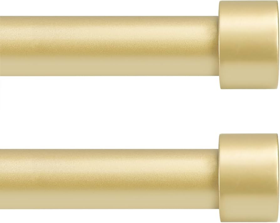 2 Pack Gold Curtain Rod for Window 28-48’’(2.3-4ft), YNL Adjustable Heavy Duty Curtain Rod wi... | Amazon (US)