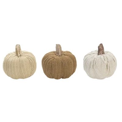 3 Piece Foam Harvest Neutral Knit Pumpkins Set The Holiday AisleÂ® | Wayfair North America