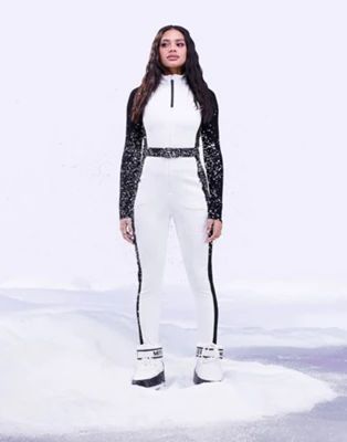 ASOS 4505 ski suit all in one with mono contrast detail | ASOS (Global)
