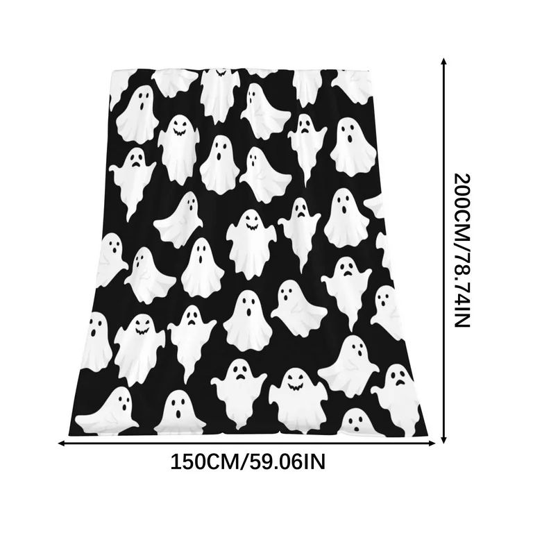 SDJMa Halloween Throw Blankets Funny Ghost Cute Halloween Spooky Black and White Throw Blanket Li... | Walmart (US)