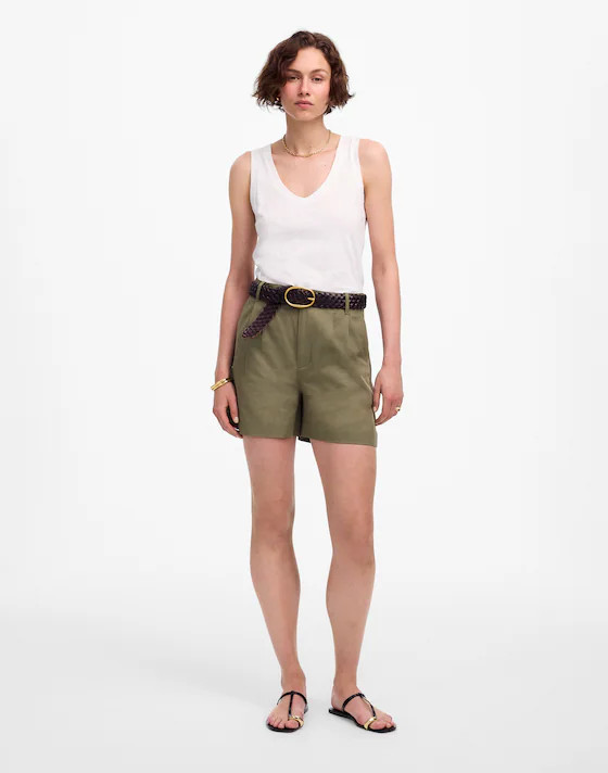 The Drapey Twill Pleated Short | Madewell