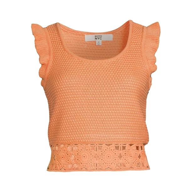 Madden NYC Juniors Crochet Top, Sizes XS-3XL | Walmart (US)