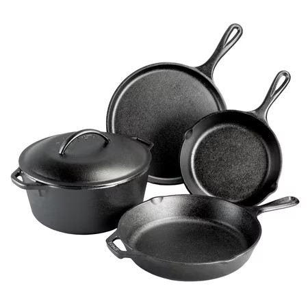 Lodge Cast Iron Seasoned 5-Piece Set with Skillet, Griddle & Dutch Oven | Walmart (US)