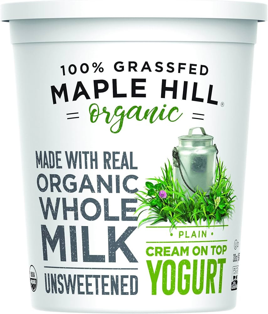 Maple Hill Creamery Organic Cream on Top Yogurt - USDA Organic Whole Milk Yogurt – Unsweetened ... | Amazon (US)