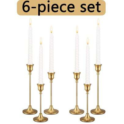 6pc Set Iron Taper Candle Holders, Decorative Candle Holders - Candle Holders For Wedding, Restaurant, Party - Antique Brass, Fireplace Decorative Can | SHEIN