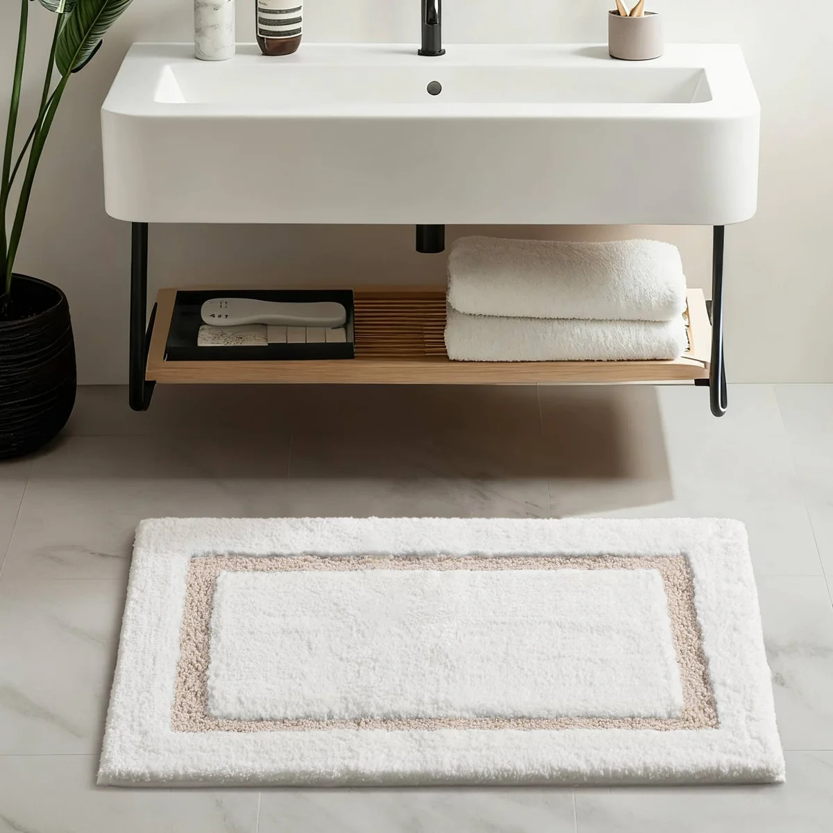 Roan Border Soft Plush Tufted 20x32'' Bath Rug | Wayfair North America