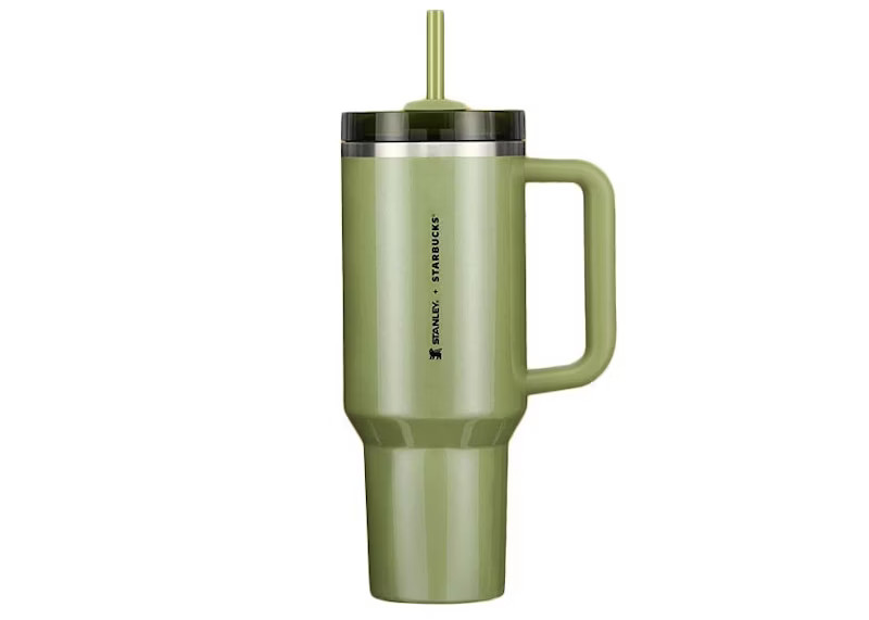 Stanley x Starbucks Exclusive Flowstate Quencher 40oz Tumbler Olive Green | StockX