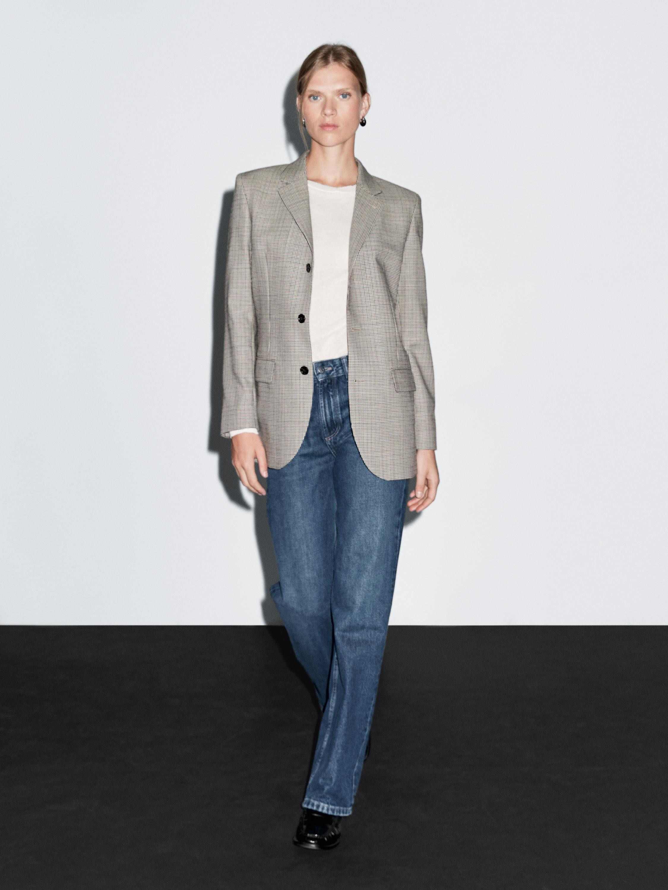 Straight-Fit-Jeans mit halbhohem Bund · Mittelblau · Hosen  | Massimo Dutti | Massimo Dutti DE