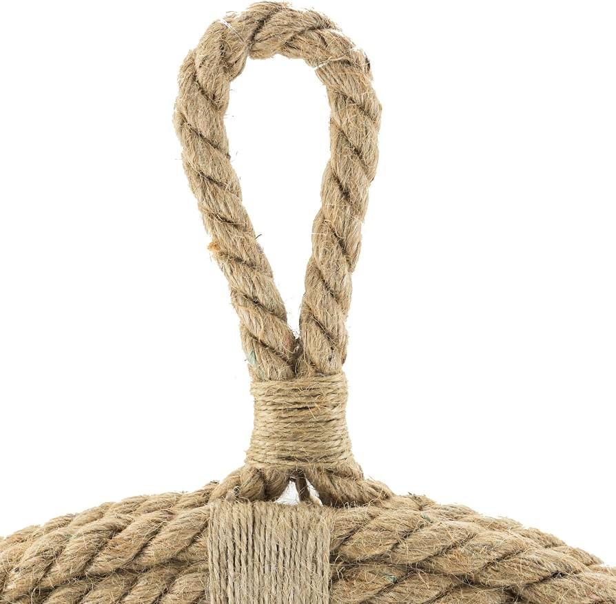 Stonebriar Vintage Nautical 16.5" Round Wall Mirror with Rope Wrapped Trim and Hanging Loop, Deco... | Amazon (US)