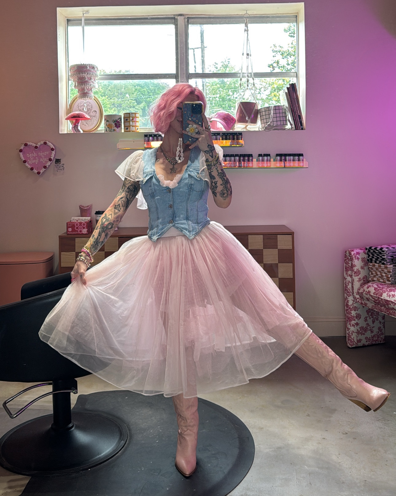 sunshine on a rainy day 🫶🏻
dress is thrifted, vintage, I’ll try to find similar ones to link. vest is also older, may not still be available 🫠 
also linking perfume from the video 🤍