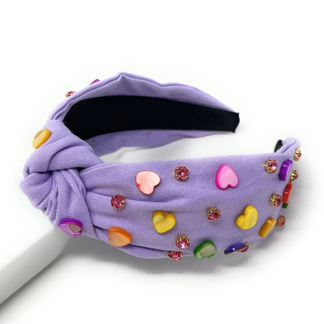 Valentines Day Headbands, Valentines Knot Headband, Embellished Knotted Headband, Pink Headband, ... | Etsy (US)