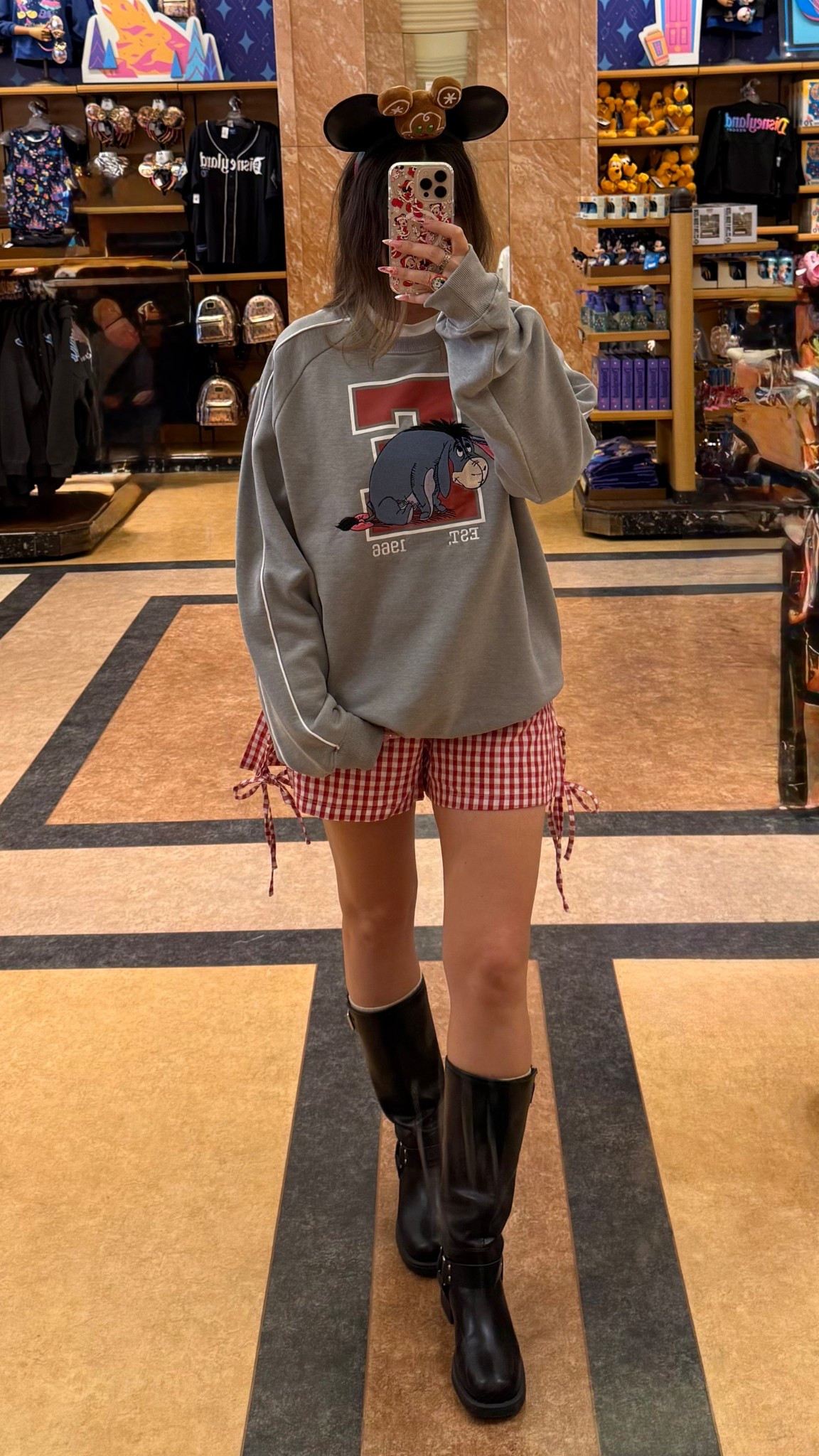 A little throw back to a park day last year. These are still some of my favorite shorts to wear at the parks especially on a hot day. Sadly, the Eeyore crewneck is sold out but I found a similar match! And these Mickey ears are my absolute favorite! I just add one of their diy plush headband attachments to the middle to match whatever theme I am wearing that day. My most used ears ever! 

#LTKgrwm #LTKootd #LTKmomlife