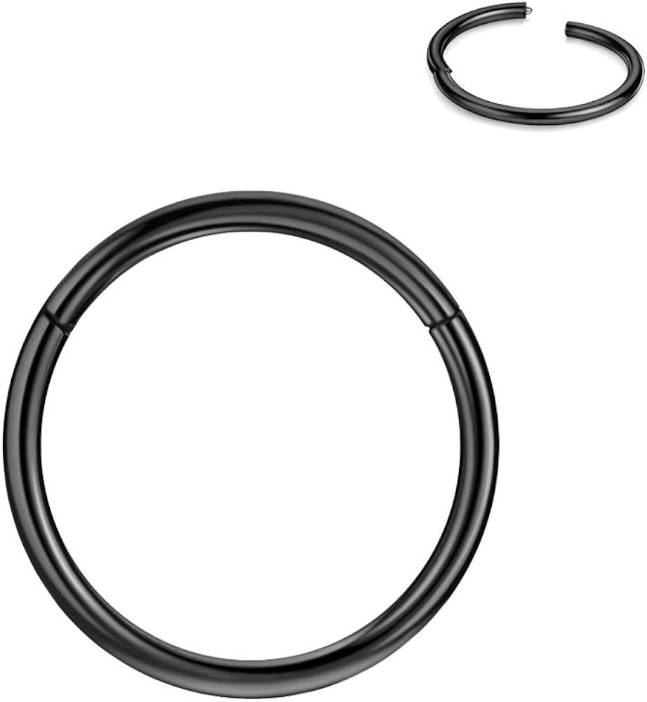 FANSING 316l Surgical Steel Hinged Nose Rings Hoop 20G 18G 16G 14G 12G 10G 8G 6G, Diameter 5mm to... | Amazon (US)
