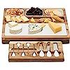 Shanik Cheese Board With 7 Piece Stainless Steel Cutlery Set - Acacia Wood Charcuterie Board and ... | Amazon (US)