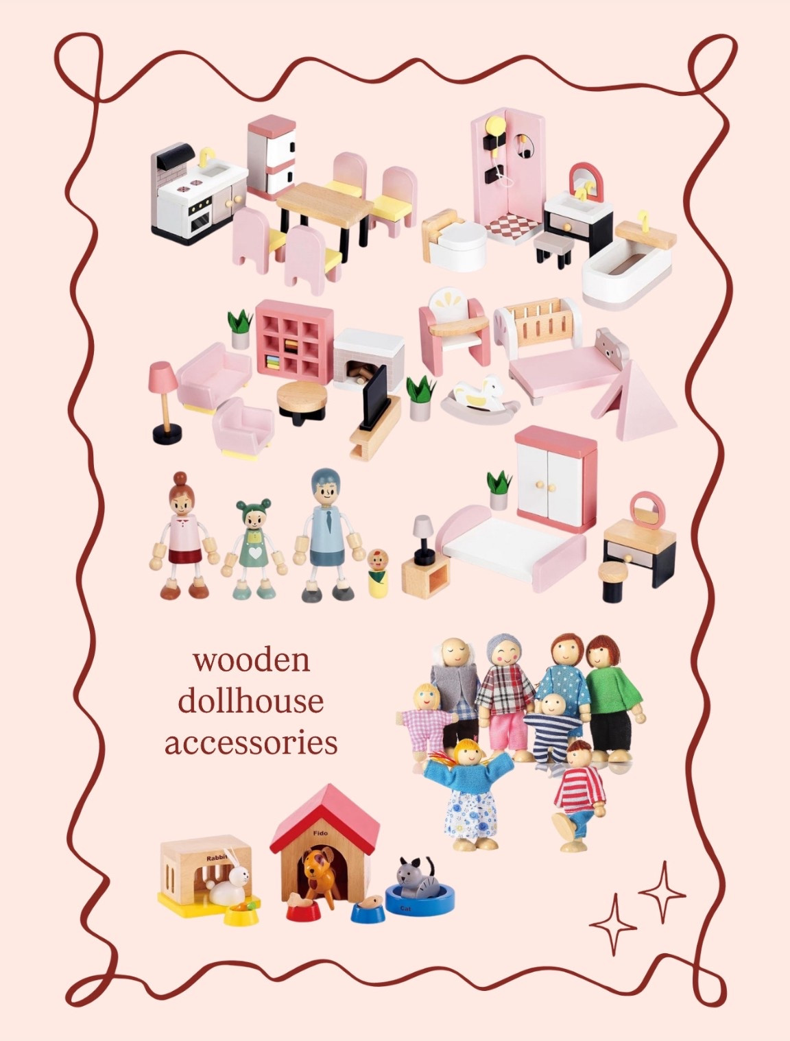 Stella’s dollhouse is basically my personal dream 😂 Used these Amazon wooden accessories to fancy up a hand me down dollhouse!

#LTKBaby #LTKHoliday