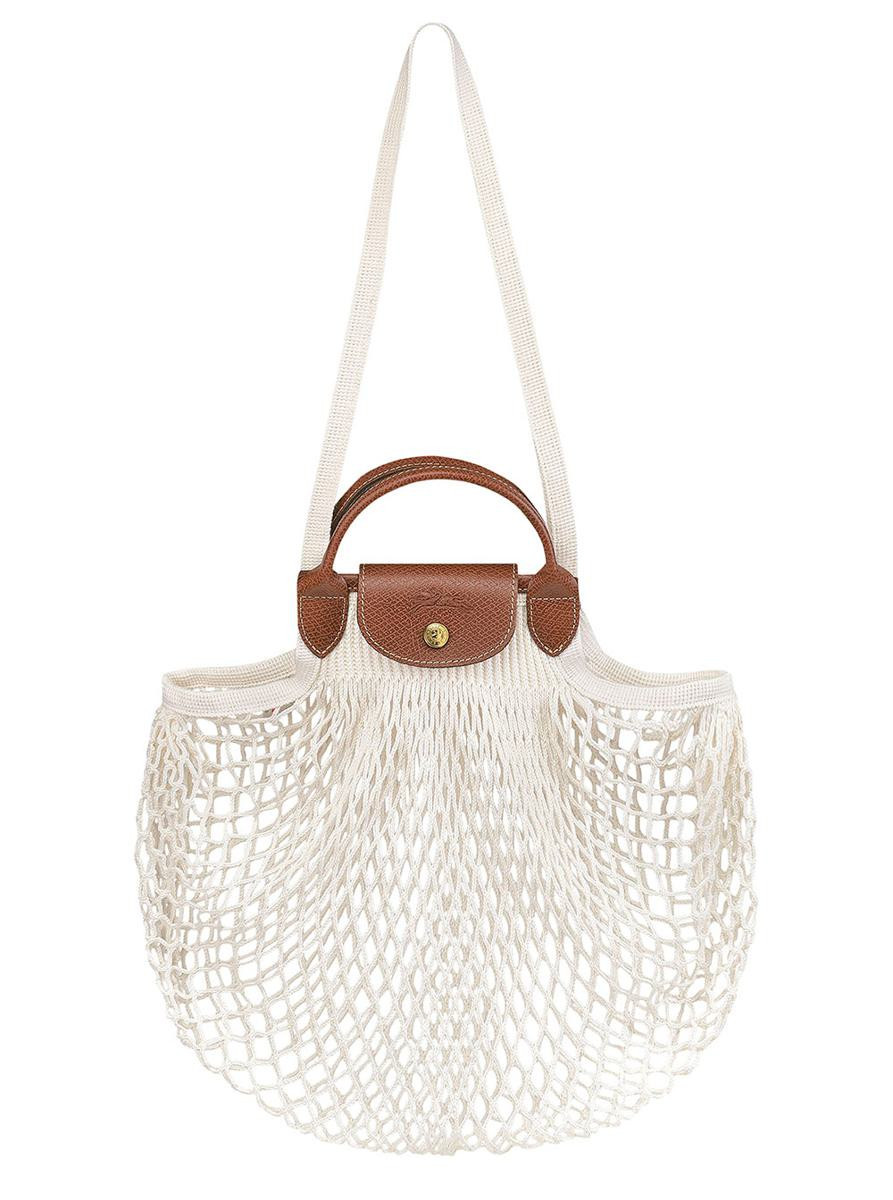 'Le Pliage Filet' White Handbag With Engraved Logo In Mesh Woman | Baltini