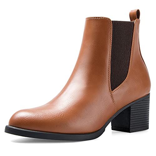 COASIS Women's Chelsea Boots Chunky Heel Slip On Ankle Booties with Elastic Sided | Amazon (US)