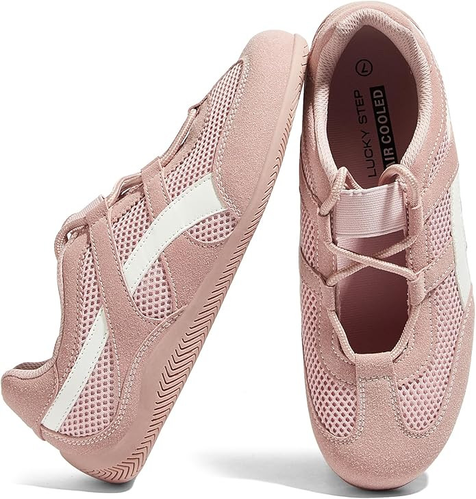 LUCKY STEP Women's Retro Casual Fashion Sneakers - Classic Thin Sole Walking Shoes - Lightweight ... | Amazon (US)
