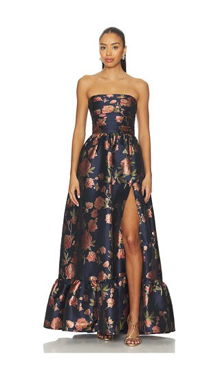 V. Chapman Regina Gown in Navy. - size 2 | Revolve Clothing (Global)