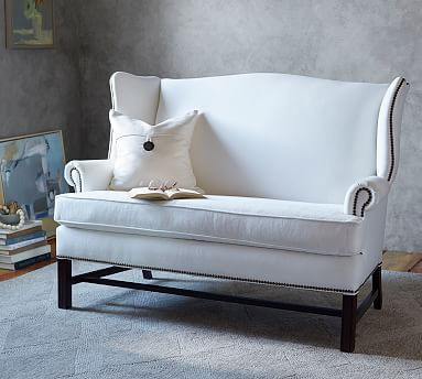 Thatcher Upholstered Settee | Pottery Barn (US)
