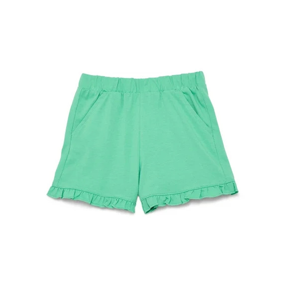 Wonder Nation Toddler Girls Ruffle Hem Shorts, Sizes 18M-5T | Walmart (US)