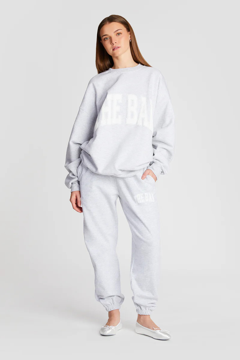 VARSITY SWEATPANTS LT HEATHER GREY / WHITE | The Bar