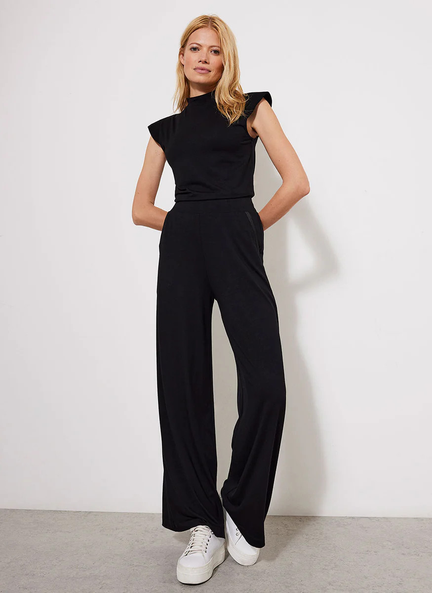 Black Palazzo Wide Trousers | Mint Velvet
