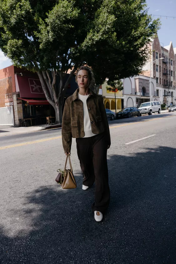 FAUX SUEDE CROPPED JACKET | Zara US