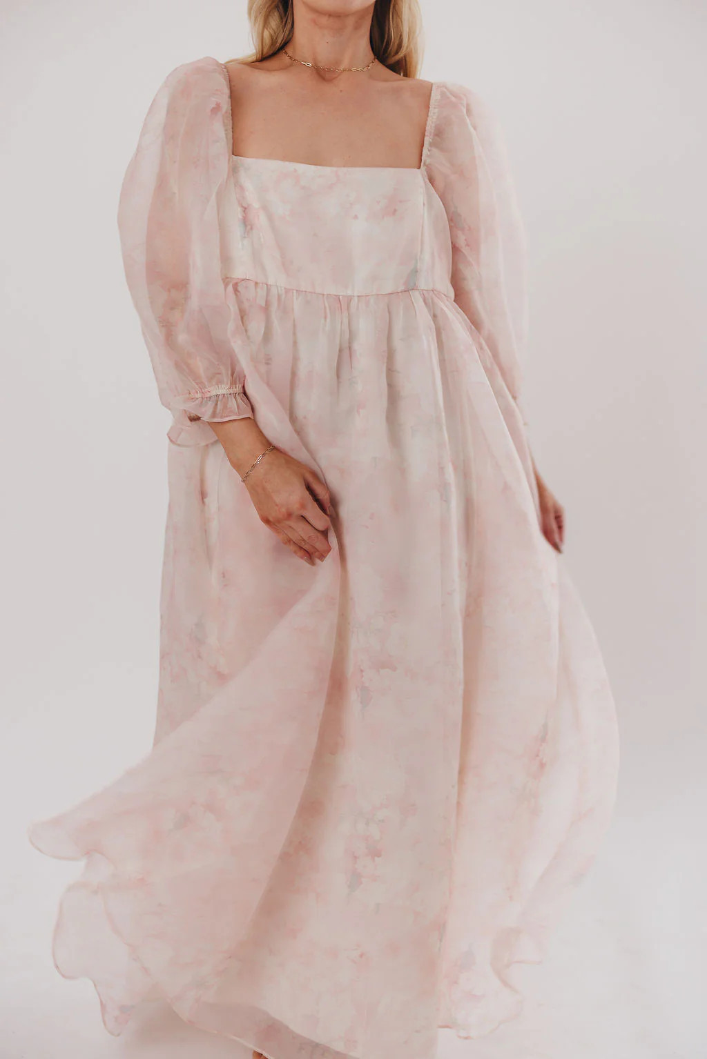 *New* Mona Maxi Dress with Smocking in Pale Pink Floral - Bump Friendl | Worth Collective