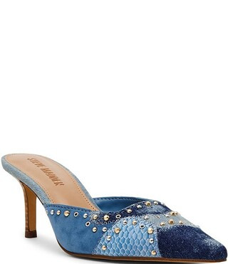 Steve Madden Alexi Studded Denim Patchwork Mules | Dillard's | Dillard's