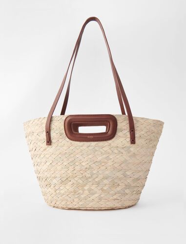 220MBASKET Basket bag in palm and leather | Maje EU