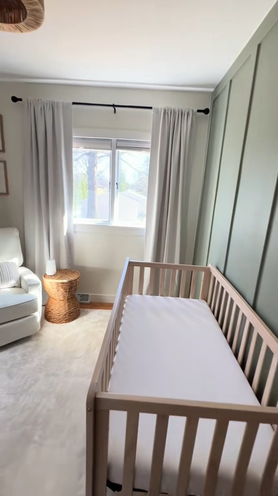 Baby Cam Nursery: rug, crib, chair, decor, curtains, picture frame, floating shelves, dresser, diaper genie

#LTKKids #LTKBaby #LTKHome