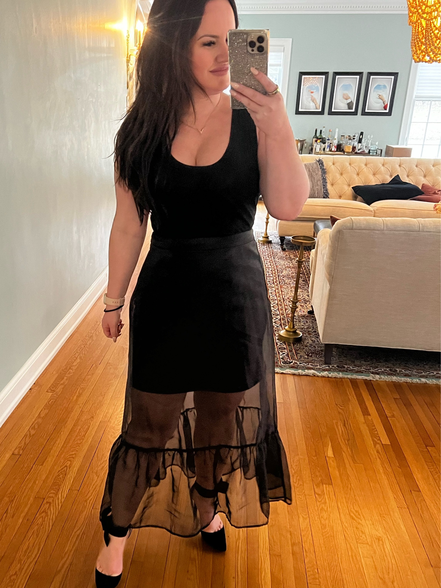 Sheer organza skirt 

#LTKstyletip #LTKtravel #LTKSeasonal