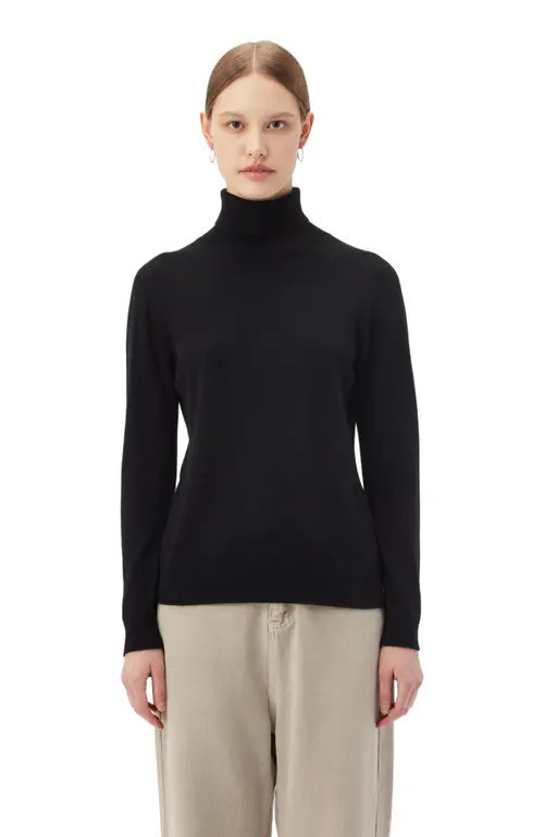 Gobi Cashmere Cashmere Turtle Neck Sweater in Black at Nordstrom, Size Xx-Large | Nordstrom